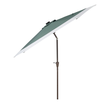 Spencer 9 ft. Classic Coastal 2-Tone Solar LED Market Patio Umbrella